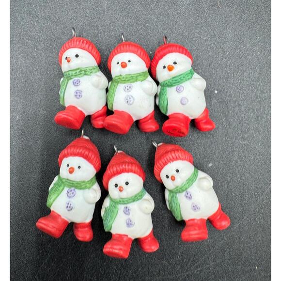 Other - Strollin' Snowman Hallmark Miniature Ornament 1989 Lot Of 6 -No Box -S1M